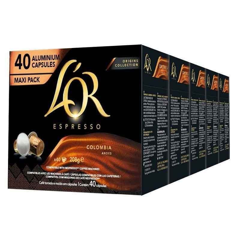 Colombia L'or 5 cajas compatible Nespresso 200 cápsulas
