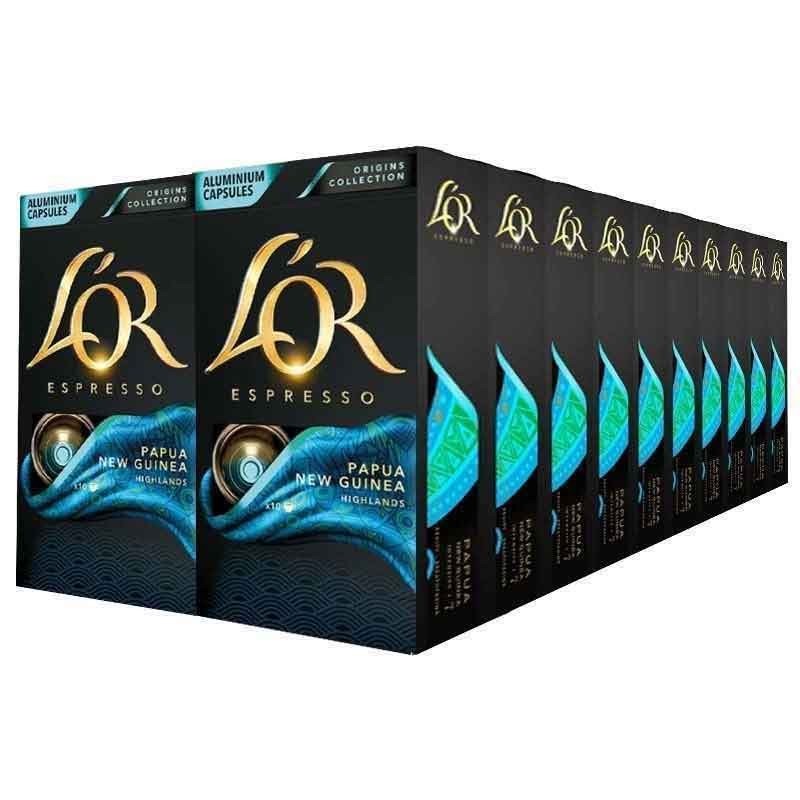 Papua Nova Guiné L'or 20 cajas compatible Nespresso 200 cápsulas