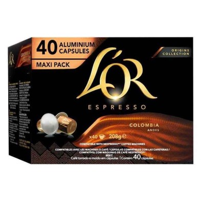 L'OR Colombia, 40 cápsulas compatíveis NESPRESSO. L'OR Colombia, 40 cápsulas compatíveis NESPRESSO.