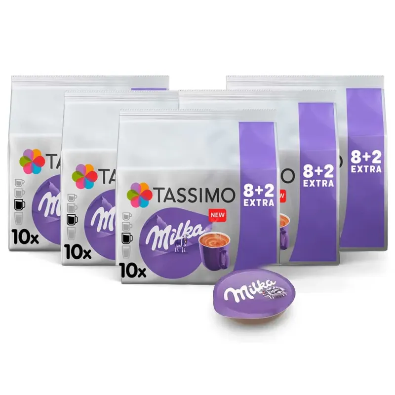 Chocolate Milka 5 cajas de 10 cápsulas Tdisc para el sistema de capsulas Tassimo Chocolate Milka 5 cajas de 10 cápsulas Tdisc para el sistema de capsulas Tassimo
