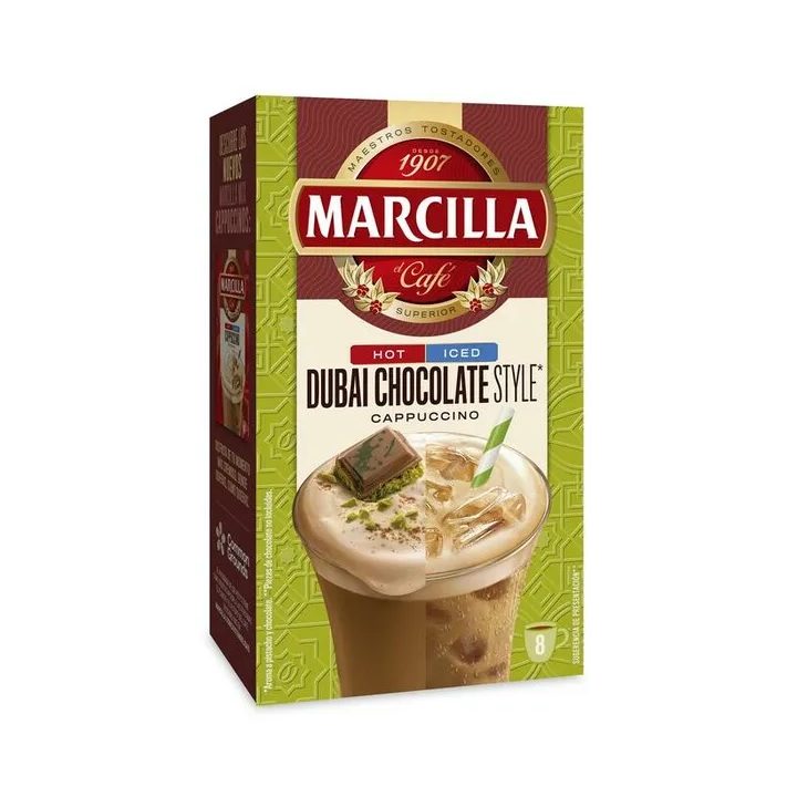 Cappuccino Chocolate Dubái - Marcilla instantáneo 8 servicios