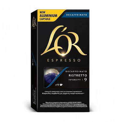 L'OR DECAFEED RISTRETTO, 10 cápsulas compatível NESPRESSO. L'OR DECAFEED RISTRETTO, 10 cápsulas compatível NESPRESSO.