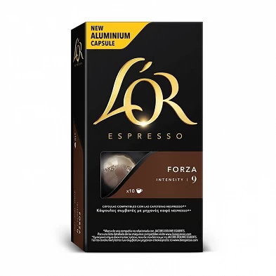 Forza L'OR, 10 cápsulas compatíveis Nespresso. Forza L'OR, 10 cápsulas compatíveis Nespresso.