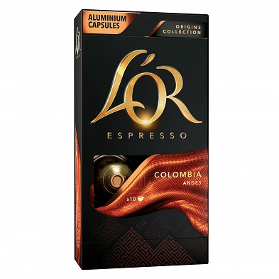 Columbia L'OR, 10 cápsulas compatíveis Nespresso. Columbia L'OR, 10 cápsulas compatíveis Nespresso.