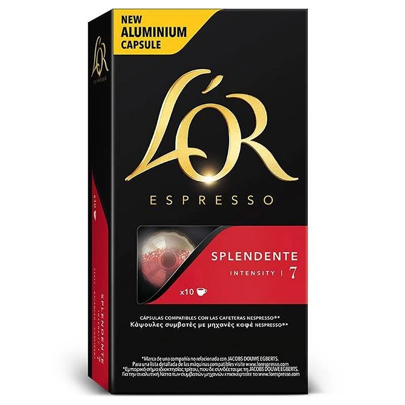 L'OR Splendente, 10 cápsulas compatíveis Nespresso. L'OR Splendente, 10 cápsulas compatíveis Nespresso.
