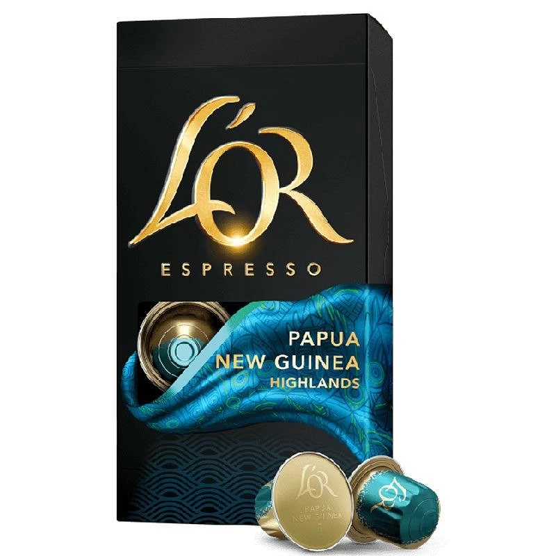 Papua Nova Guiné L'OR, 10 cápsulas compatíveis Nespresso. Papua Nova Guiné L'OR, 10 cápsulas compatíveis Nespresso.