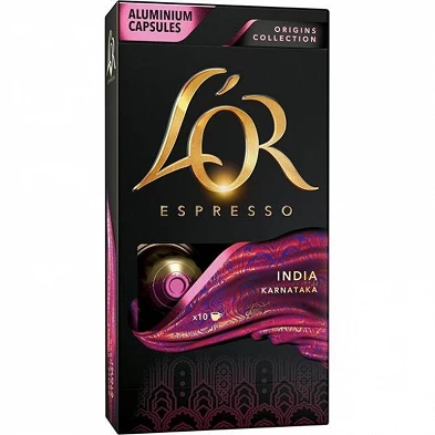 India KARNATAKA L'OR, 10 cápsulas compatíveis Nespresso. India KARNATAKA L'OR, 10 cápsulas compatíveis Nespresso.