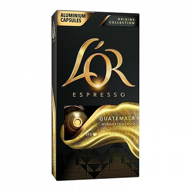 L'OR Guatemala, 10 cápsulas compatíveis Nespresso. L'OR Guatemala, 10 cápsulas compatíveis Nespresso.