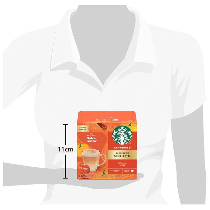 Tamanho da caixa Pumpkin Spice Latte Starbucks Dolce Gusto