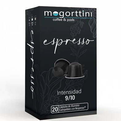 Espresso Mogorttini, 20 cápsulas de alumínio. Compatível com Nespresso. Espresso Mogorttini, 20 cápsulas de alumínio. Compatível com Nespresso.