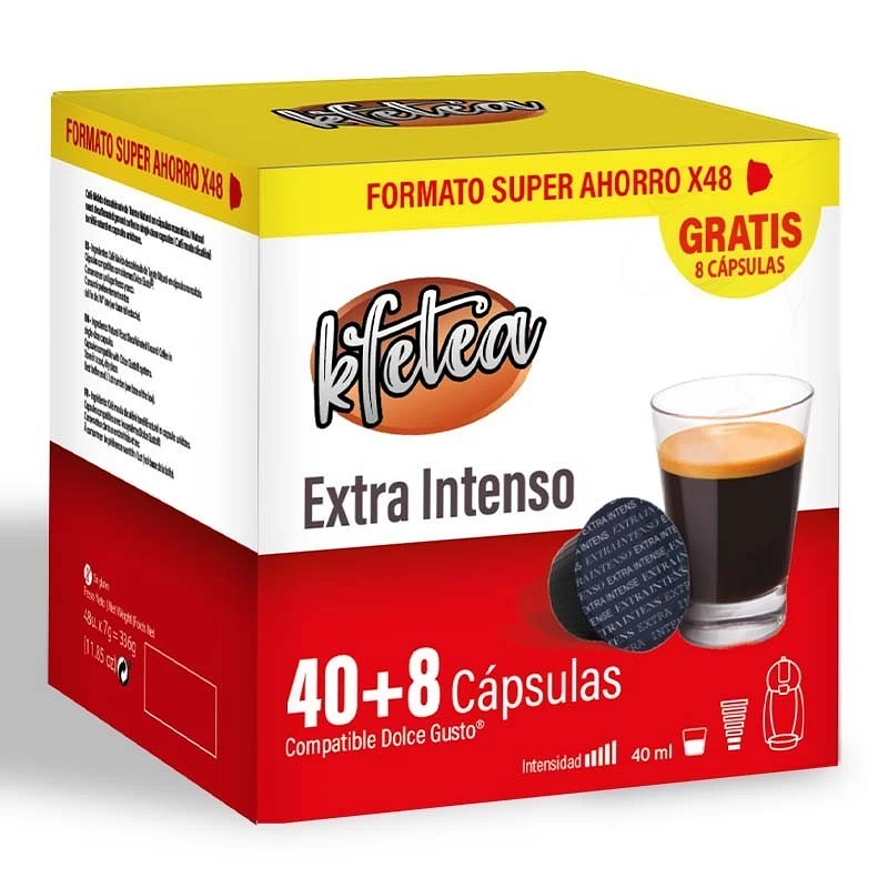 Café Kfetea extra forte, compatível com Dolce Gusto. 48 cápsulas FORMATO SUPER-SALVADOR