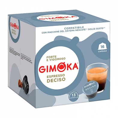 Espresso Deciso Gimoka, Dolce Gusto® 16 cápsulas compatíveis Espresso Deciso Gimoka, Dolce Gusto® 16 cápsulas compatíveis
