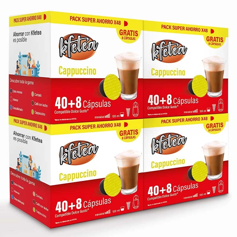 Cappuccino Kfetea 4 cajas de 48 capsulas compatibles Dolce Gusto Cappuccino Kfetea 4 cajas de 48 capsulas compatibles Dolce Gusto