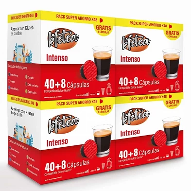 Intenso Kfetea 4 cajas de 48 capsulas compatibles Dolce Gusto Intenso Kfetea 4 cajas de 48 capsulas compatibles Dolce Gusto