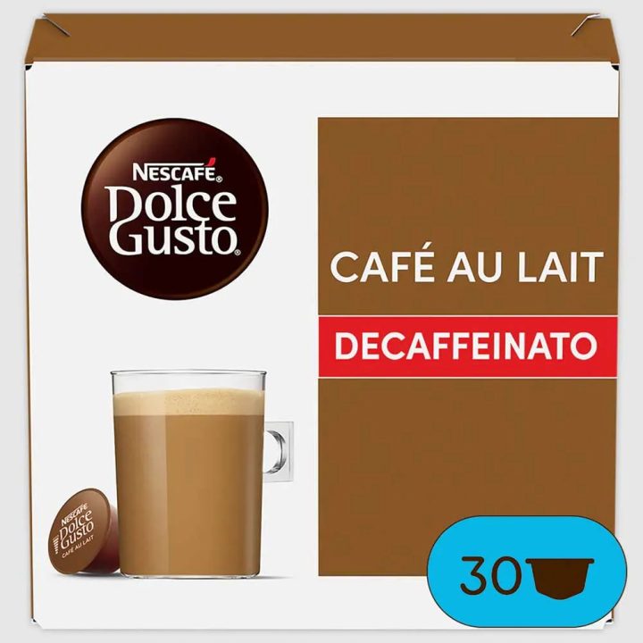 30 cápsulas Café com Leite Descafeinado Dolce Gusto