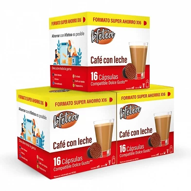 Cafe con leche Kfetea 3 cajas de 16 capsulas compatibles Dolce Gusto Cafe con leche Kfetea 3 cajas de 16 capsulas compatibles Dolce Gusto