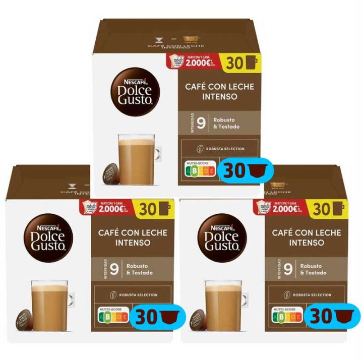 90 cápsulas Café au Lait Intenso Magnum Dolce Gusto