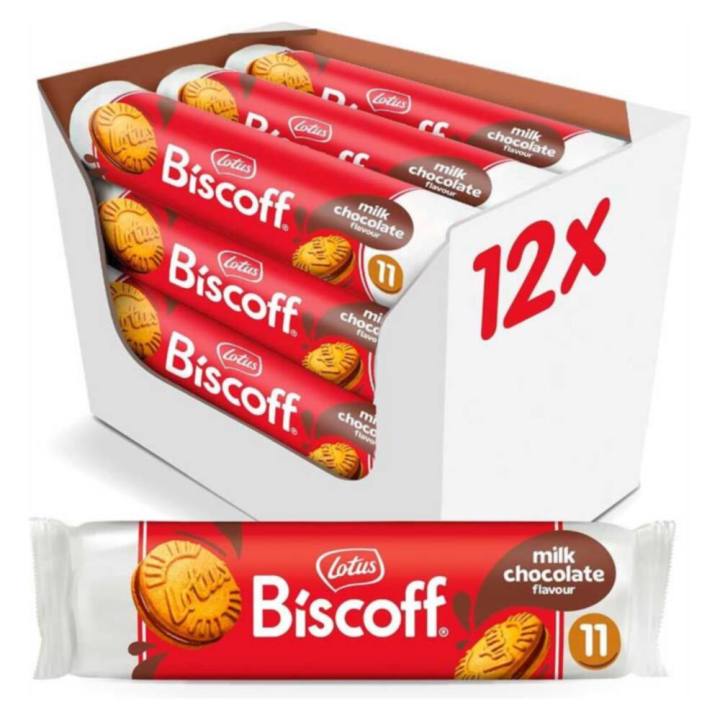 Lotus Biscoff Sandwich Chocolate de Leite 110 g · Caixa de 12