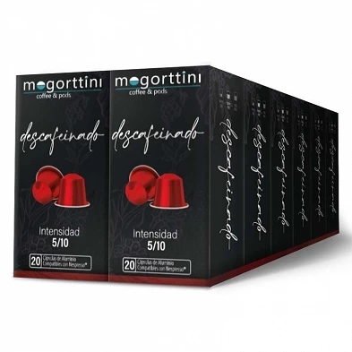 Descafeinado Mogorttini 12 cajas de 20 cápsulas Compatibles Nespresso Descafeinado Mogorttini 12 cajas de 20 cápsulas Compatibles Nespresso