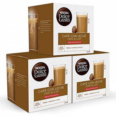Café descafeinado com leite, Nescafé Dolce Gusto, embalagem 48 cápsulas* Café descafeinado com leite, Nescafé Dolce Gusto, embalagem 48 cápsulas*