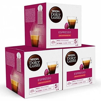 Café Espresso Descafeinado 100% Arabica Pack 48 cápsulas Dolce Gusto Café Espresso Descafeinado 100% Arabica Pack 48 cápsulas Dolce Gusto