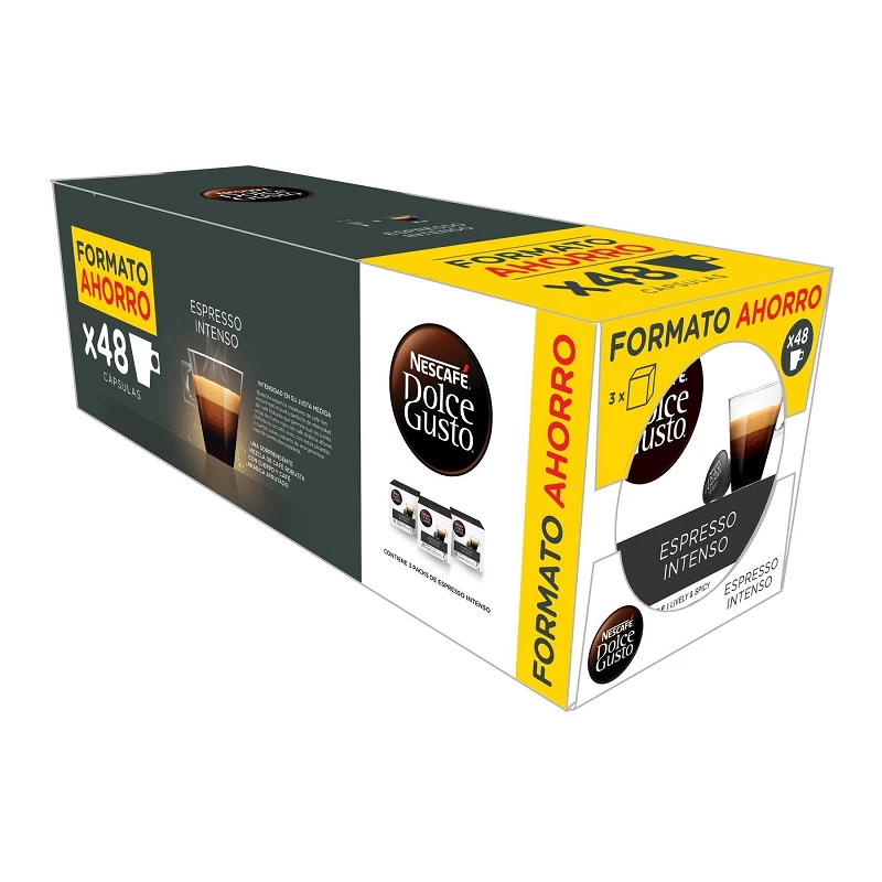 Embalagem x 3 cafés fortes. Formato poupança DOLCE GUSTO.
