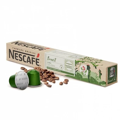 Brazil Nescafé, 10 cápsulas Nespresso® aluminio intensidad 8 Lungo Brazil Nescafé, 10 cápsulas Nespresso® aluminio intensidad 8 Lungo