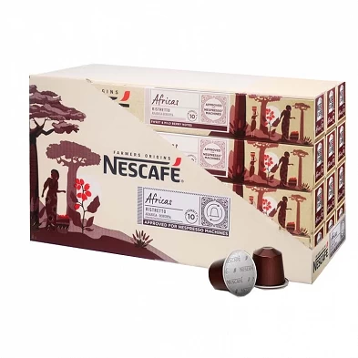 Africas Ristretto Nescafé. 120 cápsulas de Aluminio (12 tubos de 10 cafés) Formato ahorro Africas Ristretto Nescafé. 120 cápsulas de Aluminio (12 tubos de 10 cafés) Formato ahorro