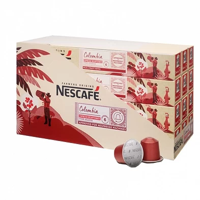 Colombia Descafeinado Nescafé. 120 cápsulas de Aluminio (12 tubos de 10 cafés) Formato ahorro Colombia Descafeinado Nescafé. 120 cápsulas de Aluminio (12 tubos de 10 cafés) Formato ahorro