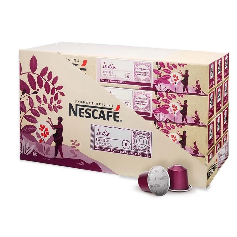 India Espresso Nescafé. 120 cápsulas de Aluminio (12 tubos de 10 cafés) Formato ahorro India Espresso Nescafé. 120 cápsulas de Aluminio (12 tubos de 10 cafés) Formato ahorro