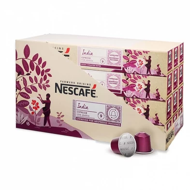 India Espresso Nescafé. 120 cápsulas de Aluminio (12 tubos de 10 cafés) Formato ahorro India Espresso Nescafé. 120 cápsulas de Aluminio (12 tubos de 10 cafés) Formato ahorro