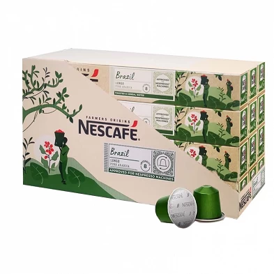 Brazil Lungo Nescafé. 120 cápsulas de Aluminio (12 tubos de 10 cafés) Formato ahorro Brazil Lungo Nescafé. 120 cápsulas de Aluminio (12 tubos de 10 cafés) Formato ahorro