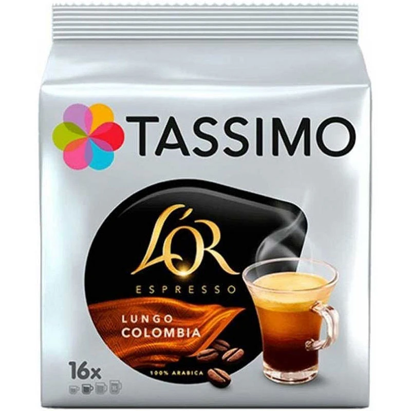 LOr Espresso Colombia Lungo Tassimo: 16 Cápsulas Intenso