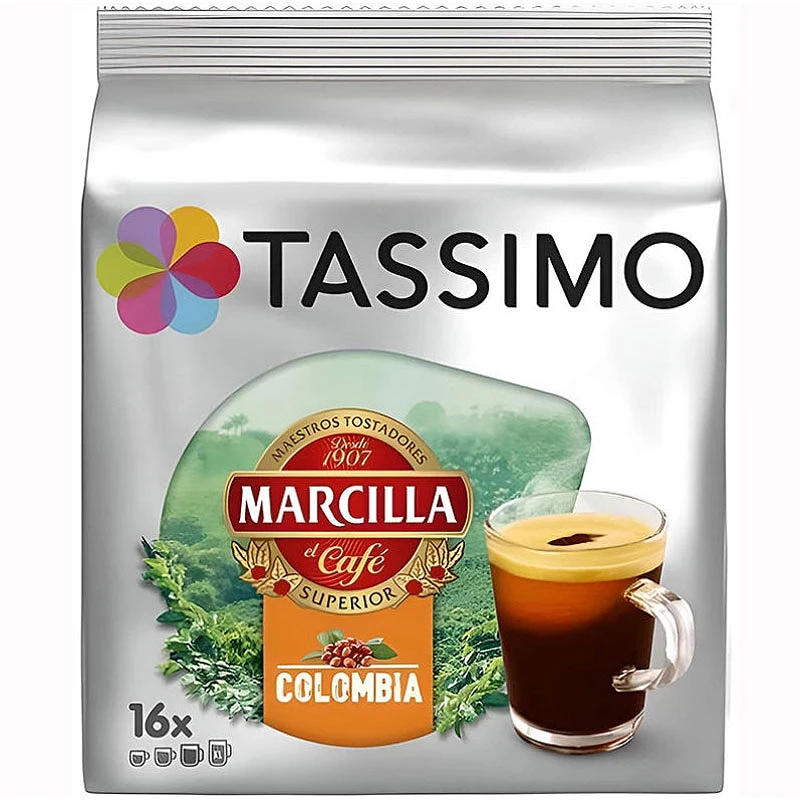Espresso Colombia Marcilla Tassimo: 16 Cápsulas de Café Intenso