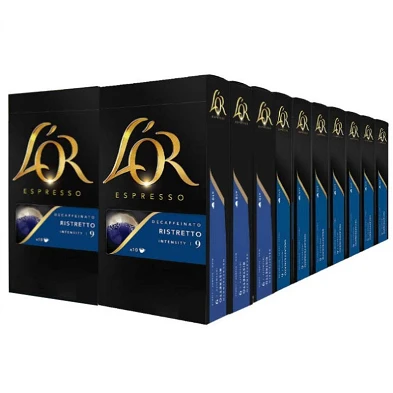 Ristretto Descaf L'or 20 cajas compatible Nespresso 200 cápsulas Ristretto Descaf L'or 20 cajas compatible Nespresso 200 cápsulas