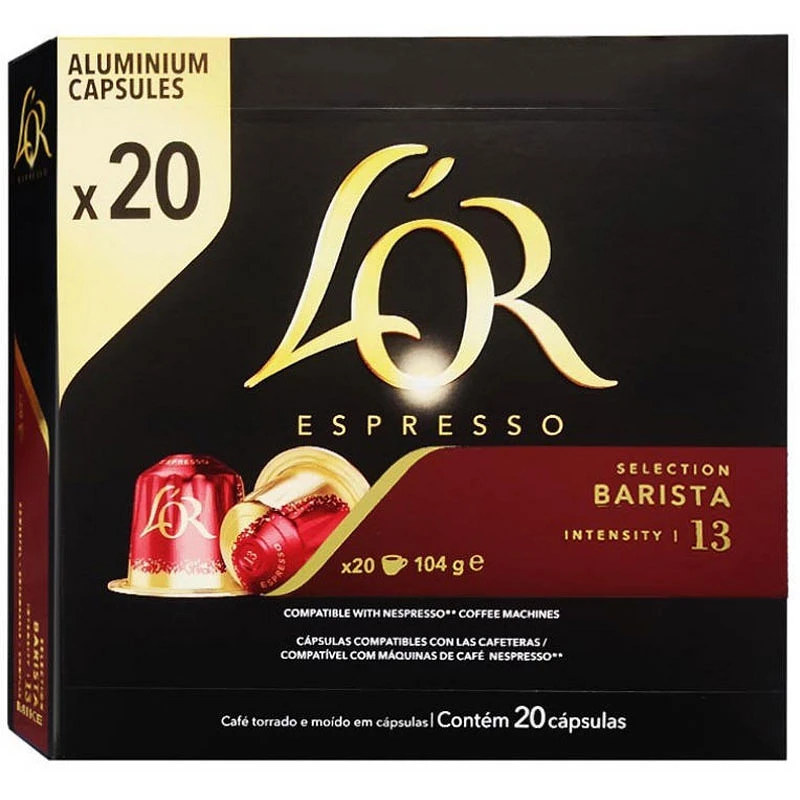 Barista L'OR, 20 cápsulas compatíveis Nespresso.