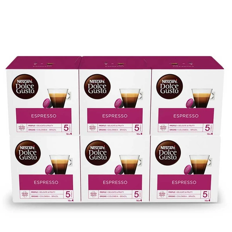 Café Espresso Arabica Dolce Gusto – 6 Caixas com 16 Cápsulas
