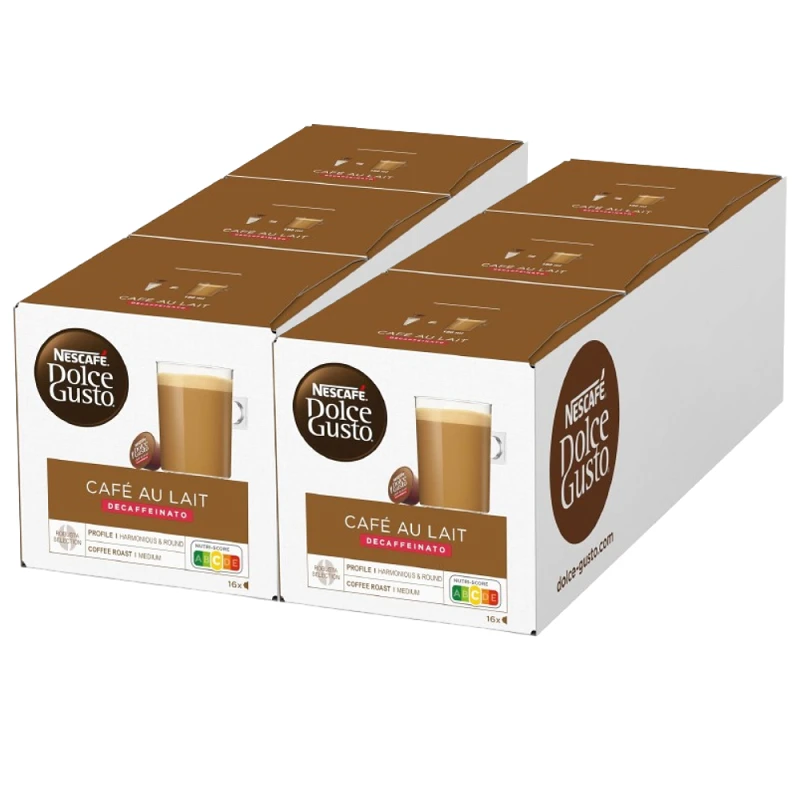 DOLCE GUSTO Descafeinado Café com Leite: 96 Cápsulas