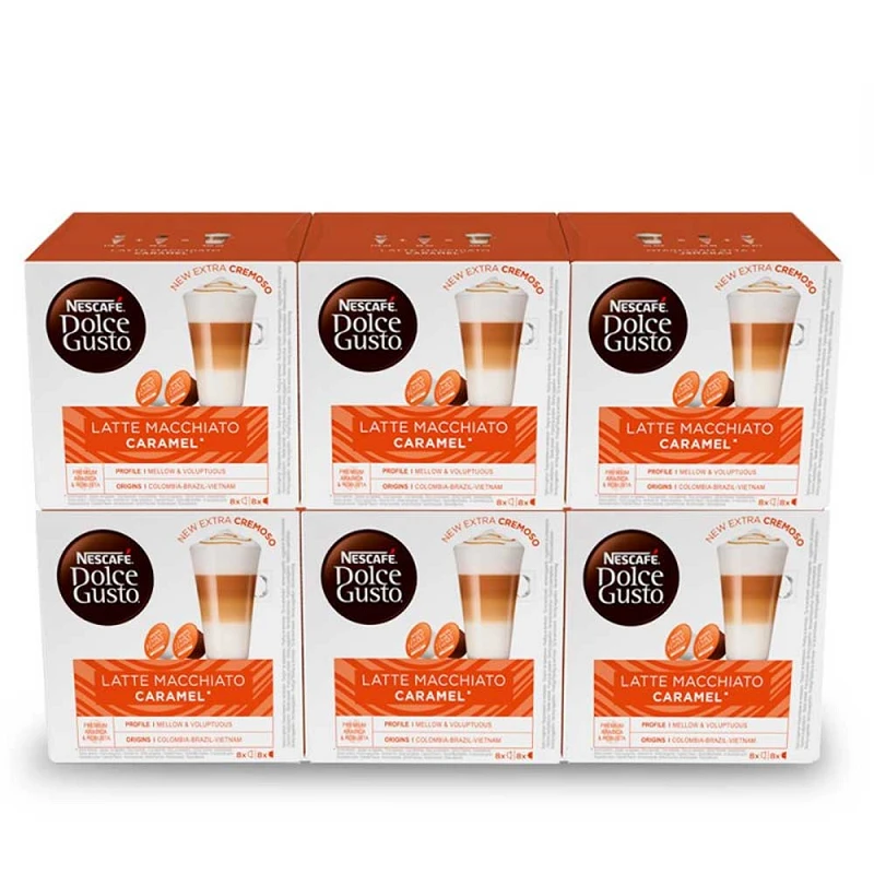 Latte Macchiato Caramel - Pack 6 Caixas 48 Cápsulas Dolce Gusto