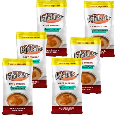 Kfetea Descafeinado: 6 Pacotes de Café Moído de 250g Kfetea Descafeinado: 6 Pacotes de Café Moído de 250g