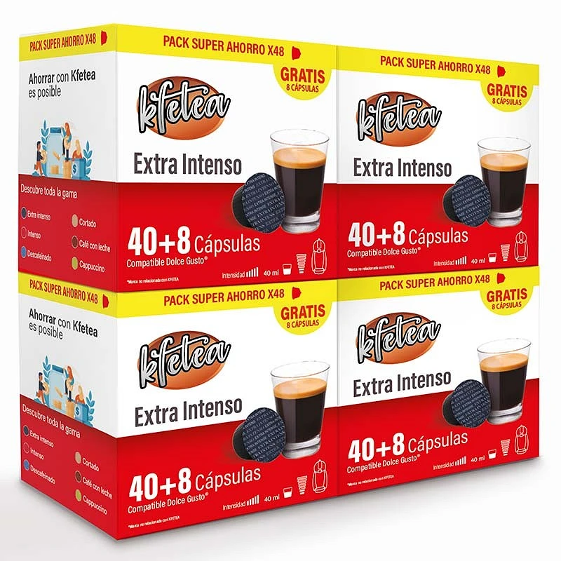Extra Intenso Kfetea: 192 Cápsulas Compatíveis Dolce Gusto