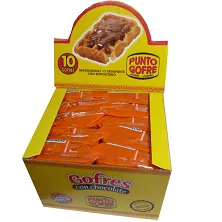 10 Gofres con chocolate. Envasados individualmente.