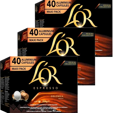 3 Caixas de Colombia Andes L'OR Compatíveis Nespresso 3 Caixas de Colombia Andes L'OR Compatíveis Nespresso