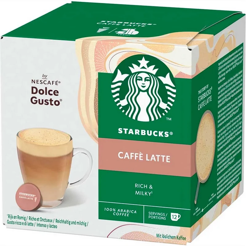 Caffè Latte Starbucks 12 servicios compatible Dolce Gusto