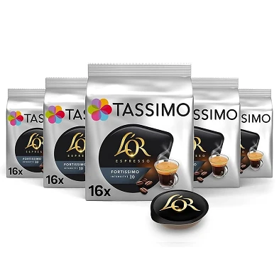 Compre Fortissimo L'or Tassimo: 80 cápsulas de café intenso Compre Fortissimo L'or Tassimo: 80 cápsulas de café intenso