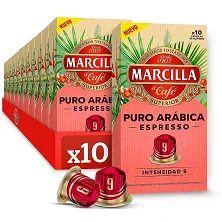 10 cajas Marcilla Puro Arábica Espresso 100 cápsulas Nespresso