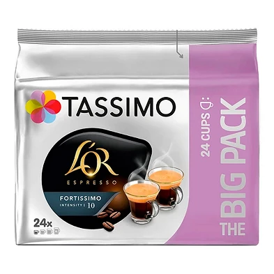 Fortissimo Tassimo Intensidad 10 L'OR 24 capsulas de café Fortissimo Tassimo Intensidad 10 L'OR 24 capsulas de café