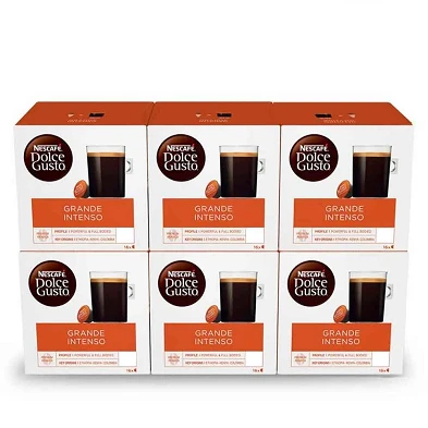 Café Grande Intenso 6 cajas de 16 cápsulas Dolce Gusto Café Grande Intenso 6 cajas de 16 cápsulas Dolce Gusto