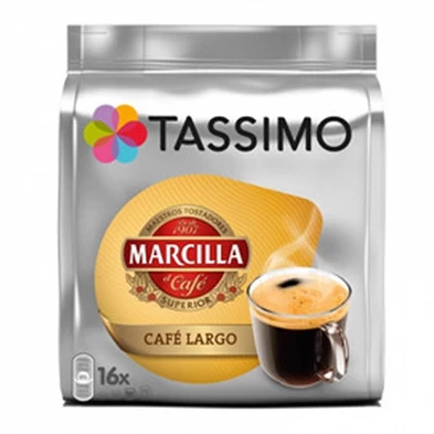 Café Lungo MARCILLA, são 16 serviços TASSIMO. Café Lungo MARCILLA, são 16 serviços TASSIMO.