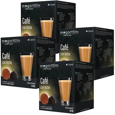 Café Mogorttini com leite 4 caixas de 16 cápsulas Dolce Gusto Café Mogorttini com leite 4 caixas de 16 cápsulas Dolce Gusto